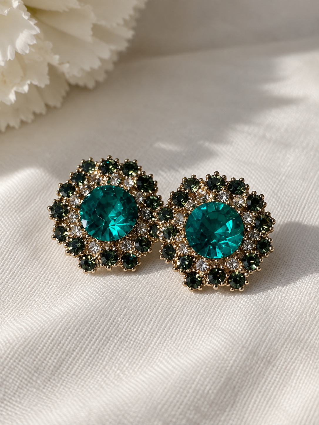 Emerald Crown Studs