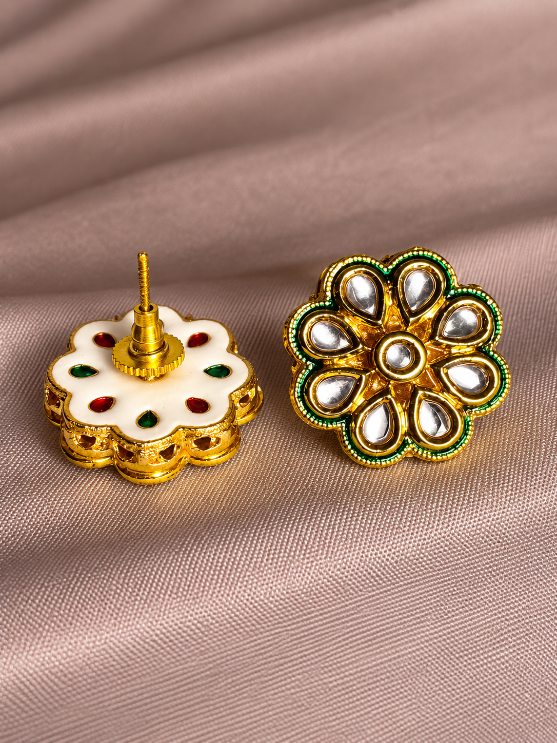 Kundan Lotus Earrings